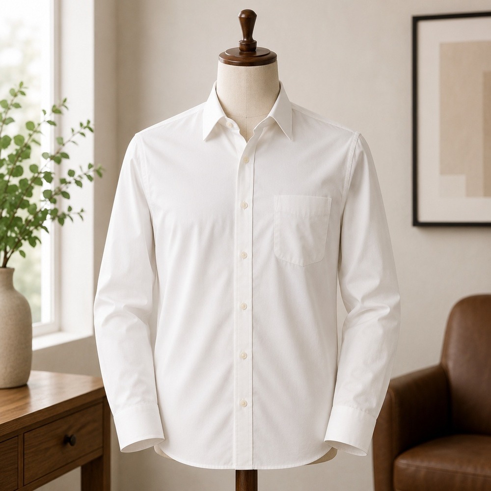 Diamante‎ Dress Shirt Mens 16 32/33 Cream French Cuff Hidden Button Solid Formal